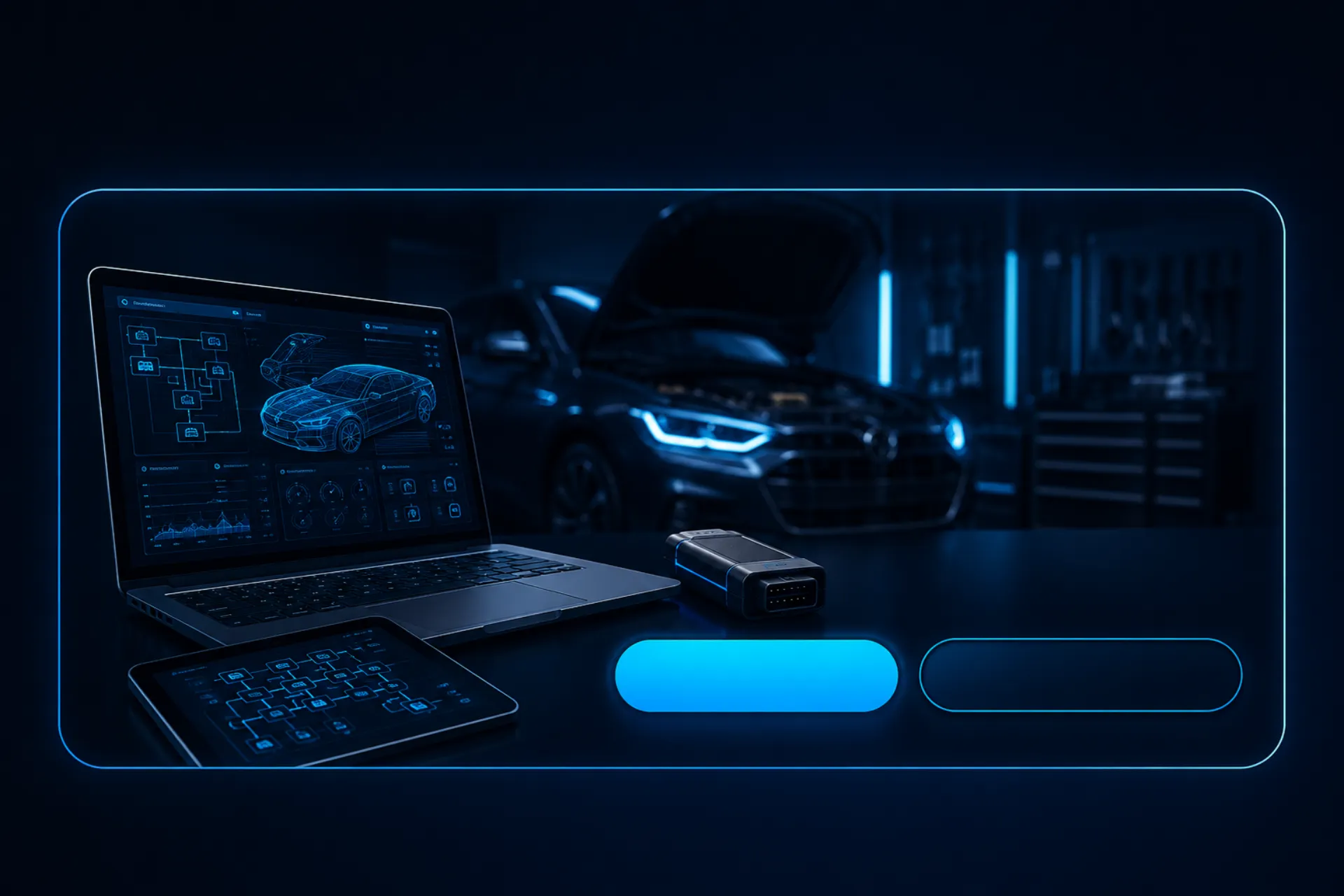 Persoană învățând electrică auto online folosind laptop și materiale de diagnoză
